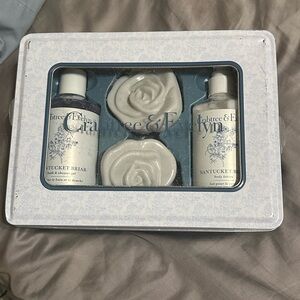 NWT Crabtree & Evelyn Nantucket Briar Bath Set Tin Soap Lotion Gel